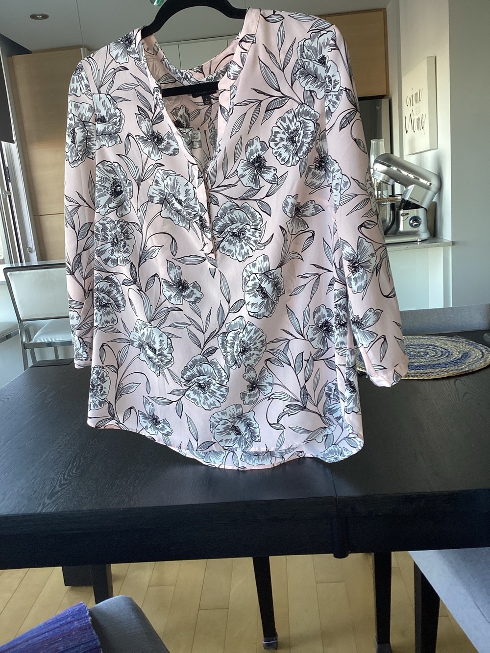 Talbots Pink Floral Notch-Neck Blouse